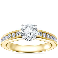 NEW Channel Set Round Diamond Engagement Ring in 18k Yellow Gold (1/2 ct. tw.)